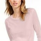 Camiseta feminina lisa com manga 3/4 Maison Jules, rosa, tamanho extragrande