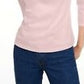 Camiseta feminina lisa com manga 3/4 Maison Jules, rosa, tamanho extragrande