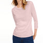 Camiseta feminina lisa com manga 3/4 Maison Jules, rosa, tamanho XS