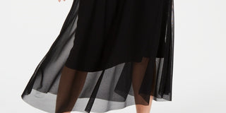 Saia midi de malha feminina Alfani, preta, tamanho pequeno