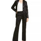 Blazer feminino Alfani com estampa floral em jacquard e cetim preto, tamanho extragrande