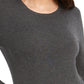 JM Collection Suéter Feminino Cinza Escuro Mesclado Punho com Botão Tamanho X-G