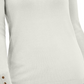 Suéter feminino JM Collection com gola redonda e punhos abotoados, branco, tamanho pequeno