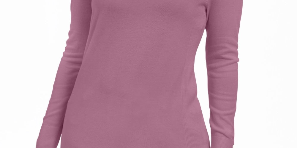 JM Collection Suéter feminino com decote em V e mangas enfeitadas, rosa, tamanho extragrande