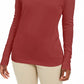 Suéter feminino JM Collection com mangas enfeitadas e decote em V, vermelho, tamanho extragrande
