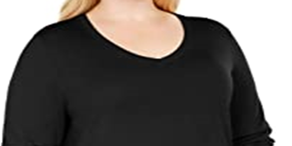 JM Collection Suéter feminino plus size com botões e decote em V, preto, tamanho 2X