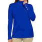 JM Collection Suéter Feminino com Mangas Apertadas e Gola Alta Azul Tamanho X-G