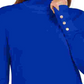 JM Collection Suéter Feminino com Mangas Apertadas e Gola Alta Azul Tamanho X-G