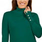 JM Collection Suéter Feminino com Mangas Apertadas e Gola Alta Verde Tamanho Grande