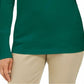 JM Collection Suéter Feminino com Mangas Apertadas e Gola Alta Verde Tamanho X-G