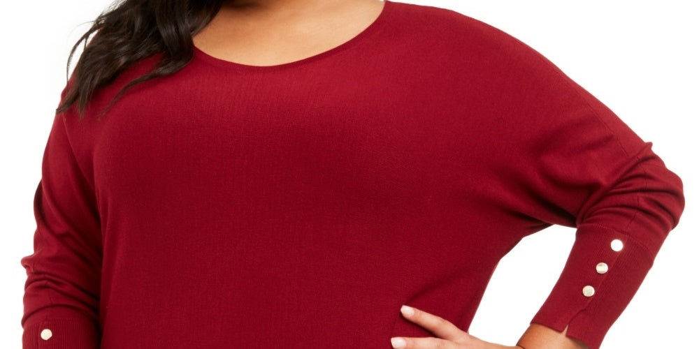 Suéter Dolman Plus Size Feminino JM Collection Vermelho Tamanho 2X