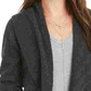 Cardigan feminino estilo &amp; co, gola xale, tamanho pequeno, cinza, grande