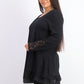 Túnica feminina em camadas Style &amp; Co, preta, tamanho pequeno