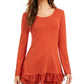 Túnica feminina estilo camadas estilo &amp; co laranja tamanho extra grande
