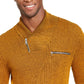 Suéter masculino INC International Concepts Gold Heather com manga comprida e zíper de um quarto, amarelo escuro, tamanho XXX-G