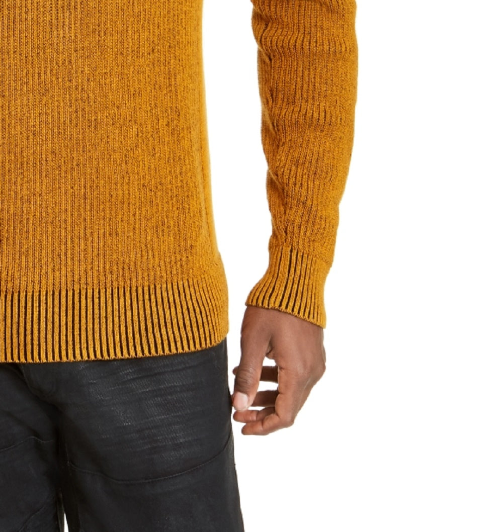 Suéter masculino INC International Concepts Gold Heather com manga comprida e zíper de um quarto, amarelo escuro, tamanho XXX-G