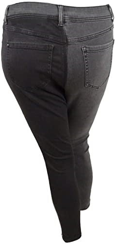 Calça jeans skinny feminina bicolor da INC International Concepts, preta, tamanho 12