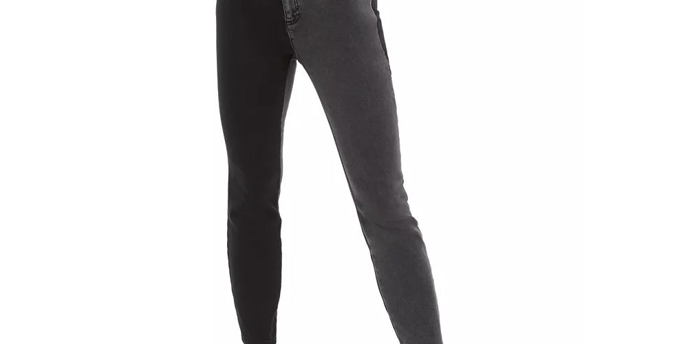 Calça jeans skinny feminina INC International Concepts, dois tons, preta, tamanho 2