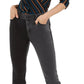 Calça jeans skinny feminina bicolor da INC International Concepts, preta, tamanho 8