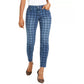 Calça jeans skinny xadrez feminina INC International Concepts, azul, tamanho 10