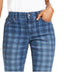Calça jeans skinny xadrez feminina INC International Concepts, azul, tamanho 10