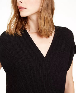 Suéter Alfani Texturizado Feminino Sobrepeliz Preto Tamanho Extra Grande