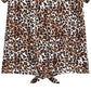 Camiseta Epic Threads Big Girls com estampa de leopardo e amarração frontal, branca, tamanho pequeno