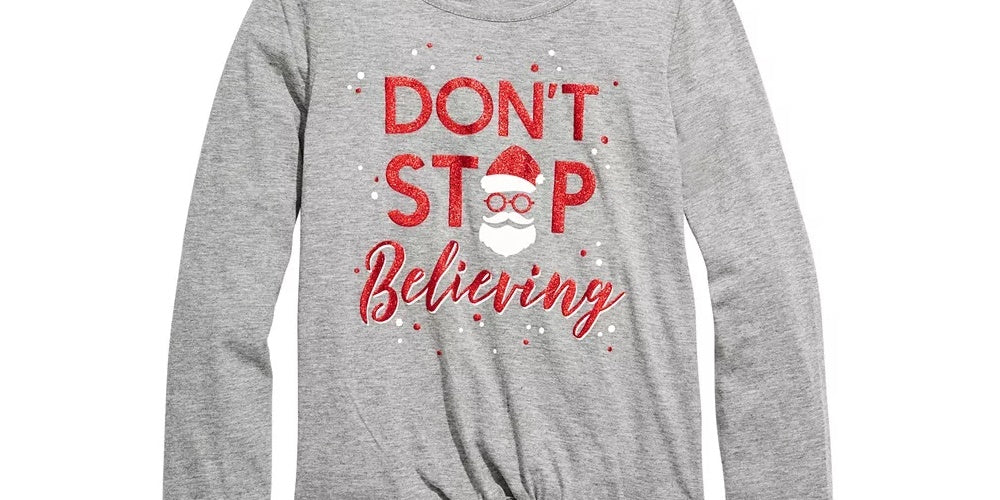 Camiseta estampada Epic Threads Big Girls Believer, tamanho grande, cinza