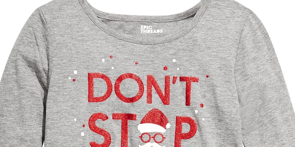 Camiseta estampada Epic Threads Big Girls Believer, cinza, tamanho pequeno