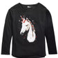 Camiseta Epic Threads Big Girls Glitter Unicorn, preta, tamanho grande
