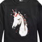 Camiseta Epic Threads Big Girls Glitter Unicorn, preta, tamanho grande