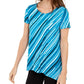 Blusa assimétrica listrada feminina Alfani, azul marinho, tamanho pequeno
