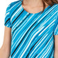 Blusa assimétrica listrada feminina Alfani, azul marinho, tamanho pequeno