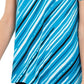 Blusa assimétrica listrada feminina Alfani, azul marinho, tamanho pequeno