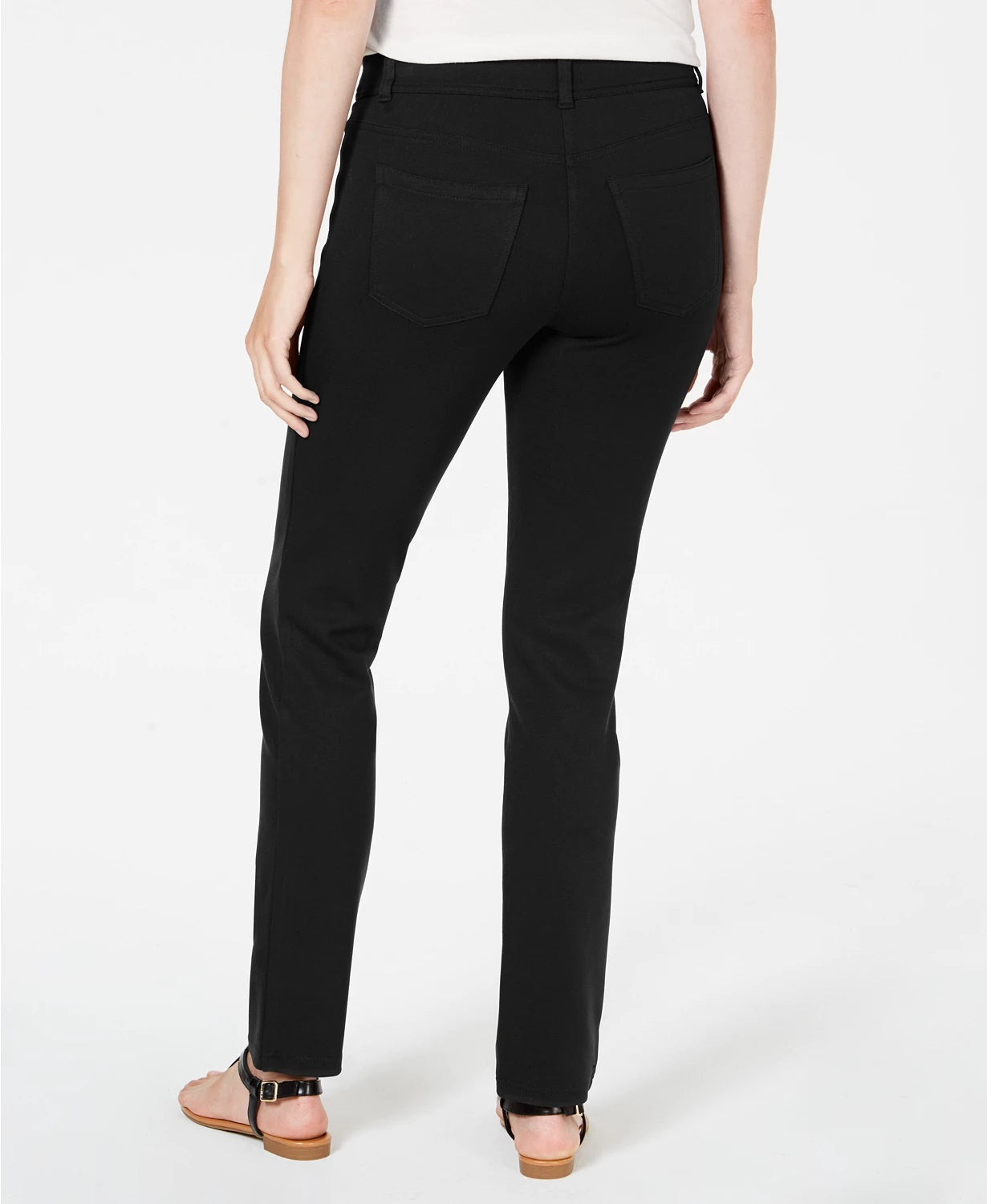 Calça skinny feminina de malha Ponte da Style &amp; Co, preta, tamanho 16, pequena