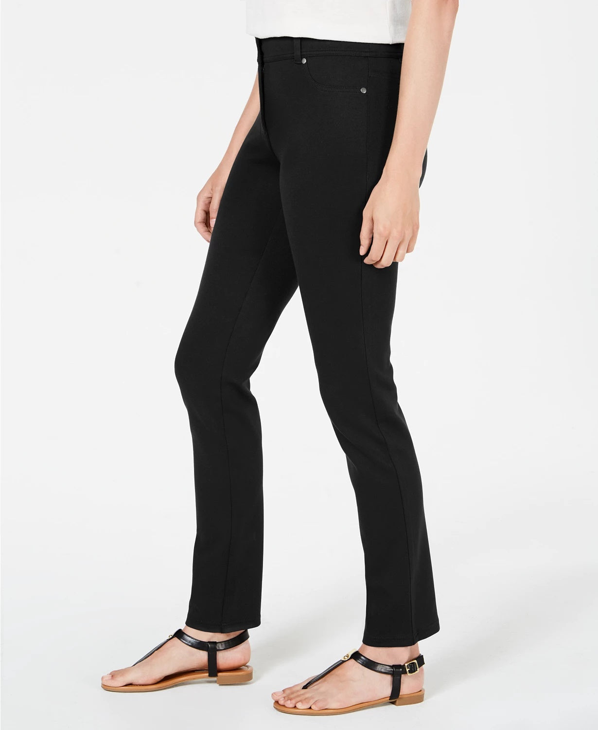 Calça skinny feminina de malha Ponte da Style &amp; Co, preta, tamanho 16, pequena