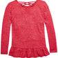 Top listrado com decote cruzado nas costas Epic Threads Big Girls, tamanho médio, vermelho