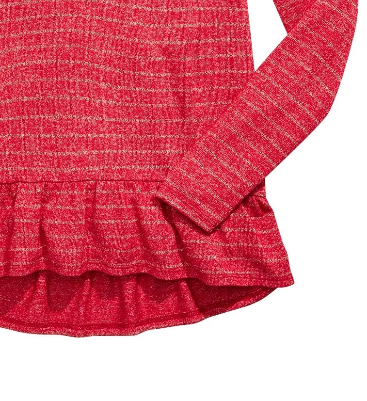 Top listrado com decote cruzado nas costas Epic Threads Big Girls, tamanho médio, vermelho