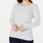 Karen Scott Suéter Feminino Diamond Cable-Knit Branco Tamanho Extra Pequeno