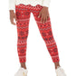 Leggings de malha trançada Fairisle Big Girls da Epic Threads, vermelho escuro, tamanho grande