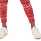 Leggings de malha trançada Fairisle Big Girls da Epic Threads, vermelho escuro, tamanho grande