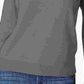 Blusa feminina Karen Scott cinza mesclada, manga comprida, gola alta, suéter, carvão, tamanho grande