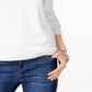 Karen Scott Suéter feminino com zíper nas costas e gola alta, branco, tamanho extragrande