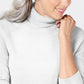 Karen Scott Suéter feminino de gola alta, branco, tamanho XX-G