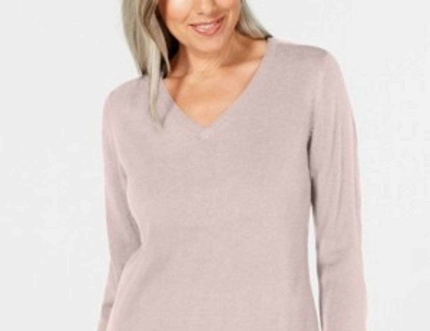 Karen Scott Suéter feminino com decote em V marrom tamanho XXG