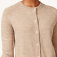 Karen Scott Cardigan Feminino com Botões e Contas Marrom Tamanho P
