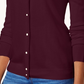 Karen Scott Cardigan Feminino com Botões e Contas Vermelho Tamanho Grande
