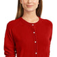 Karen Scott Cardigan Feminino com Botões e Contas Vermelho Tamanho XS