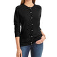 Karen Scott Cardigan Feminino Petite Luxsoft Botão Preto Tamanho Pequeno