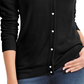 Karen Scott Cardigan Feminino Petite Luxsoft Botão Preto Tamanho Pequeno